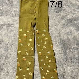 Olivia J Olive Green Floral Tights
